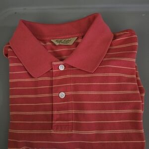 Casual Label Men's Red Striped Polo Shirt